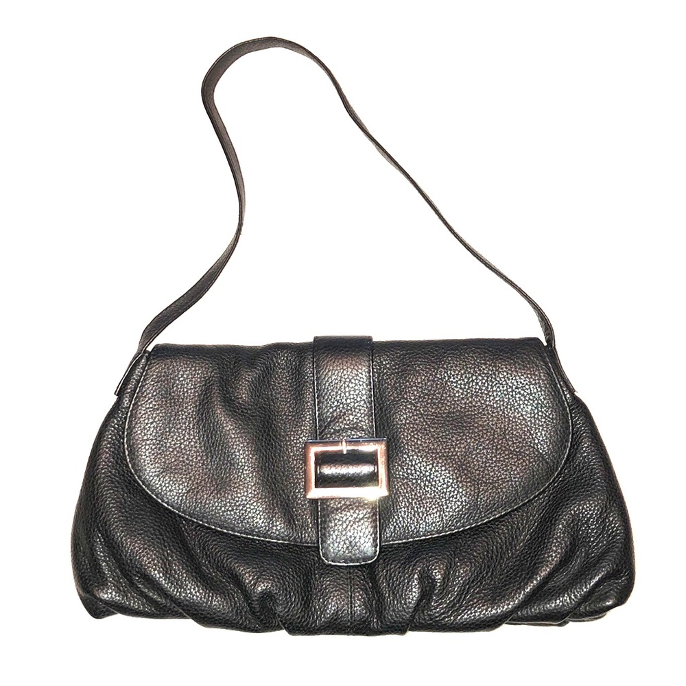 Maple Leaf Accessories Black Pebbled Leather Bag
